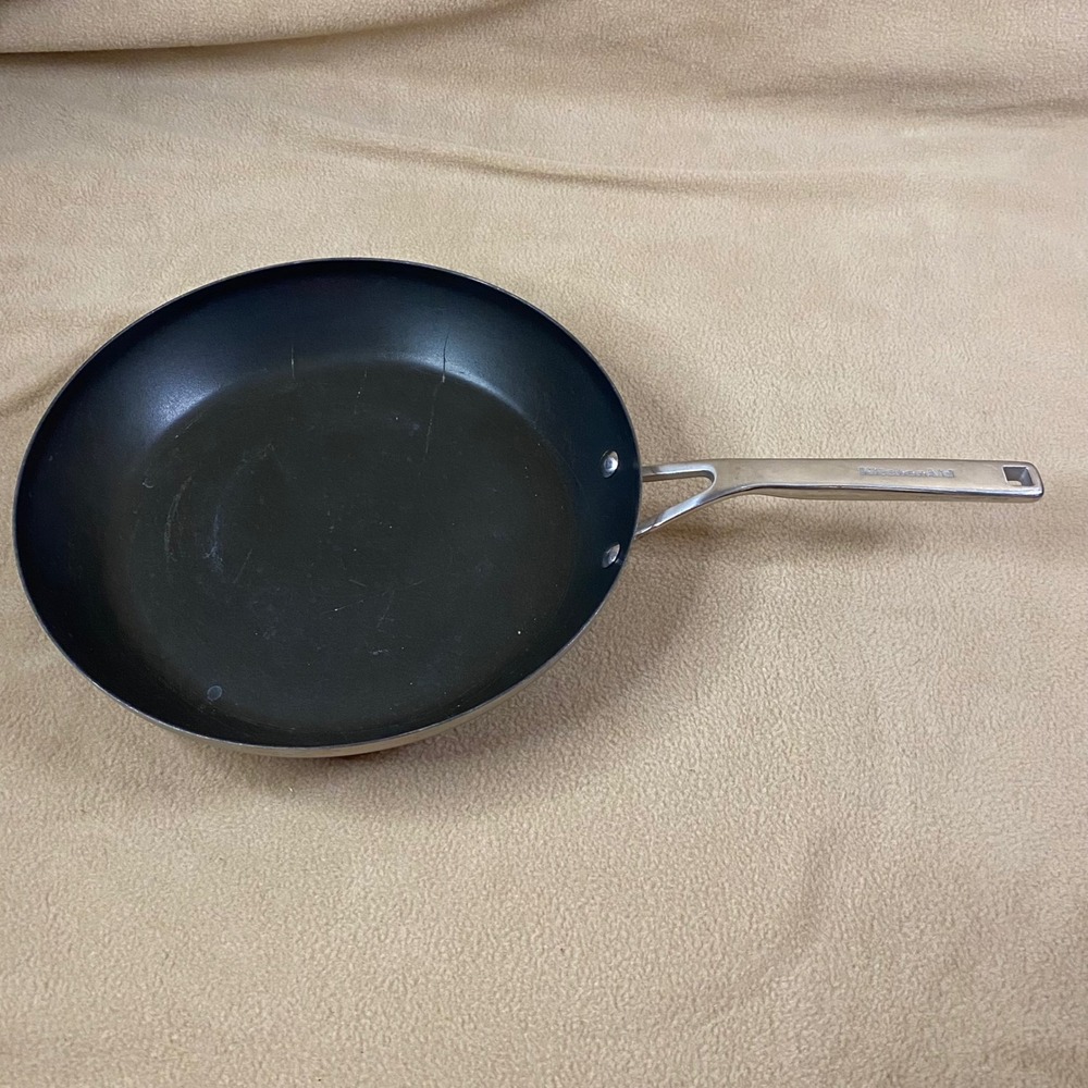 KitchenAid 12 in Stainless Steel Clad Base Nonstick‎ Induction Saute Fry Pan GUC